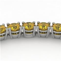 30 ctw Certified Fancy Yellow SI/I Diamond Necklace 18K Rose Gold - REF-4800W2H