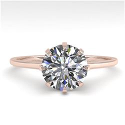1.50 ctw Certified VS/SI Diamond Engagment Ring 18k Rose Gold - REF-567A2N