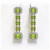 Image 1 : 10.88 ctw Peridot & Diamond Earrings 14K Yellow Gold - REF-211K5Y