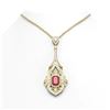 Image 1 : 10.47 ctw Ruby & Diamond Necklace 18K Yellow Gold - REF-525F5M