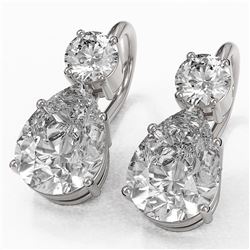 2.5 ctw Pear Cut Diamond Designer Earrings 18K White Gold - REF-598M5G