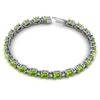 Image 2 : 26.3 ctw Peridot & VS/SI Diamond Eternity Bracelet 10k White Gold - REF-174G4W