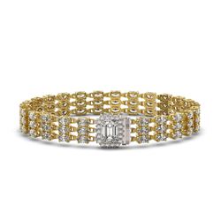 19.48 ctw Emerald Cut & Oval Diamond Bracelet 18K Yellow Gold - REF-2068Y4X