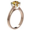Image 3 : 2 ctw Certified Intense Yellow Diamond Engagment Ring 10k Rose Gold - REF-454K3Y
