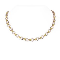 20.1 ctw Canary Citrine & Diamond Necklace 18K Rose Gold - REF-677X3A