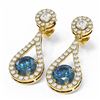 Image 3 : 3.54 ctw Intense Blue Diamond Earrings 18K Yellow Gold - REF-417W6H