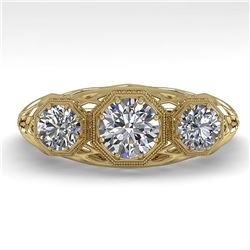 1.00 ctw Past Present Future VS/SI Diamond Ring 18k Yellow Gold - REF-162Y9X