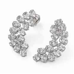 6 ctw Oval Cut Diamond Designer Earrings 18K White Gold - REF-829K3Y