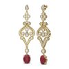 Image 2 : 11.15 ctw Ruby & Diamond Earrings 18K Yellow Gold - REF-541G8W
