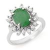 Image 1 : 3.10 ctw Emerald & Diamond Ring 18k White Gold - REF-83N6F