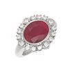 Image 3 : 4.54 ctw Ruby & Diamond Ring 18K White Gold - REF-154X5A