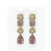 Image 1 : 10.3 ctw Morganite & Diamond Earrings 18K Yellow Gold - REF-445F5M