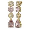 Image 2 : 10.3 ctw Morganite & Diamond Earrings 18K Yellow Gold - REF-445F5M