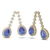Image 2 : 11.53 ctw Tanzanite & Diamond Earrings 18K Yellow Gold - REF-581W8H