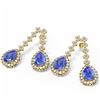Image 3 : 11.53 ctw Tanzanite & Diamond Earrings 18K Yellow Gold - REF-581W8H
