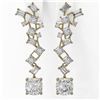 Image 2 : 4 ctw Cushion Cut Diamond Designer Earrings 18K Yellow Gold - REF-814F5M