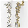 Image 3 : 4 ctw Cushion Cut Diamond Designer Earrings 18K Yellow Gold - REF-814F5M