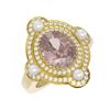 Image 3 : 4.43 ctw Morganite & Diamond Ring 18K Yellow Gold - REF-269M3G