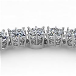 40 ctw Princess SI Diamond Necklace 18K White Gold - REF-6345R2K