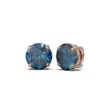 Image 2 : 4 ctw Intense Blue Diamond Earrings 18K Rose Gold - REF-695M5G