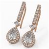 Image 1 : 2.4 ctw Pear Cut Diamond Designer Earrings 18K Rose Gold - REF-292H3R