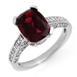 3.50 ctw Pink Tourmaline & Diamond Ring 10k White Gold - REF-81N8F