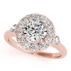 1.25 ctw Certified VS/SI Diamond Halo Ring 18k Rose Gold - REF-166F5M