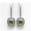 Image 1 : 14.1 ctw Tourmaline & Diamond Victorian Earrings 14K White Gold - REF-331H5R