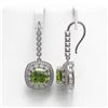 Image 2 : 14.1 ctw Tourmaline & Diamond Victorian Earrings 14K White Gold - REF-331H5R