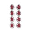 Image 1 : 10.2 ctw Ruby & Diamond Micro Pave Halo Earrings 10k White Gold - REF-155H5R