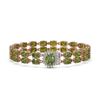Image 1 : 26.92 ctw Tourmaline & Diamond Bracelet 14K Rose Gold - REF-336W4H