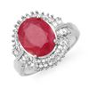 Image 1 : 6.07 ctw Ruby & Diamond Ring 14k White Gold - REF-136M4G