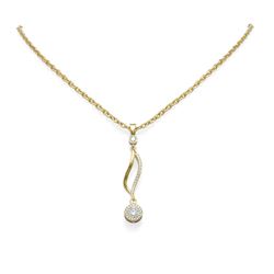0.81 ctw Diamond Necklace 18K Yellow Gold - REF-95X8A