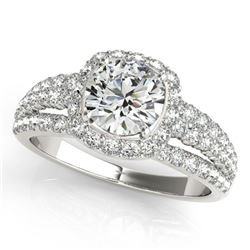 1.75 ctw Certified VS/SI Diamond Halo Ring 18k White Gold - REF-189F5M