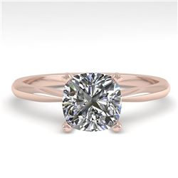 1 ctw Cushion Cut VS/SI Diamond Engagment Designer Ring 14k Rose Gold - REF-243K2Y