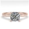 Image 1 : 1 ctw Cushion Cut VS/SI Diamond Engagment Designer Ring 14k Rose Gold - REF-243K2Y