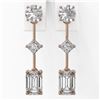Image 2 : 1.85 ctw Emerald Cut Diamond Designer Earrings 18K Rose Gold - REF-286N6F