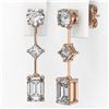 Image 3 : 1.85 ctw Emerald Cut Diamond Designer Earrings 18K Rose Gold - REF-286N6F