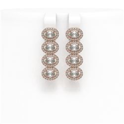 4.52 ctw Oval Cut Diamond Micro Pave Earrings 18K Rose Gold - REF-381G8W