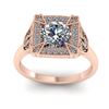 Image 3 : 1.75 ctw Solitaire VS/SI Diamond Ring Art Deco 14k Rose Gold - REF-496H4R