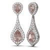 Image 2 : 10.86 ctw Morganite & Diamond Earrings 18K White Gold - REF-525N5F