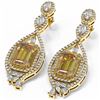 Image 3 : 12.86 ctw Canary Citrine & Diamond Earrings 18K Yellow Gold - REF-470A2N