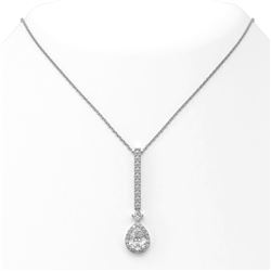 1.6 ctw Pear Cut Diamond Designer Necklace 18K White Gold - REF-319H9R