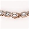 Image 3 : 38.05 ctw Emerald Cut Diamond Micro Pave Necklace 18K Rose Gold - REF-6060W2H
