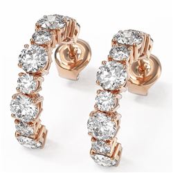 3.74 ctw Diamond Designer Earrings 18K Rose Gold - REF-344R3K