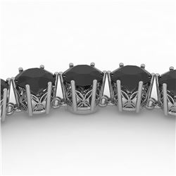 36 ctw Certified Black VS Diamond Necklace 14k White Gold - REF-780A2N