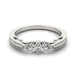 1.25 ctw VS/SI Diamond 2 Stone Ring 18k White Gold - REF-145M8G
