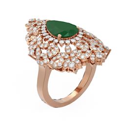 5.77 ctw Emerald & Diamond Ring 18K Rose Gold - REF-234A2N