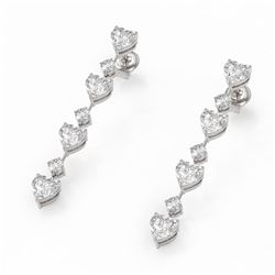 2.88 ctw Heart Diamond Designer Earrings 18K White Gold - REF-519G5W