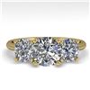 Image 1 : 2 ctw VS/SI Diamond Past Present Future Designer Ring 18k Yellow Gold - REF-407W3H